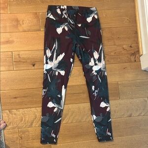Fabletics Burgundy Floral Leggings
